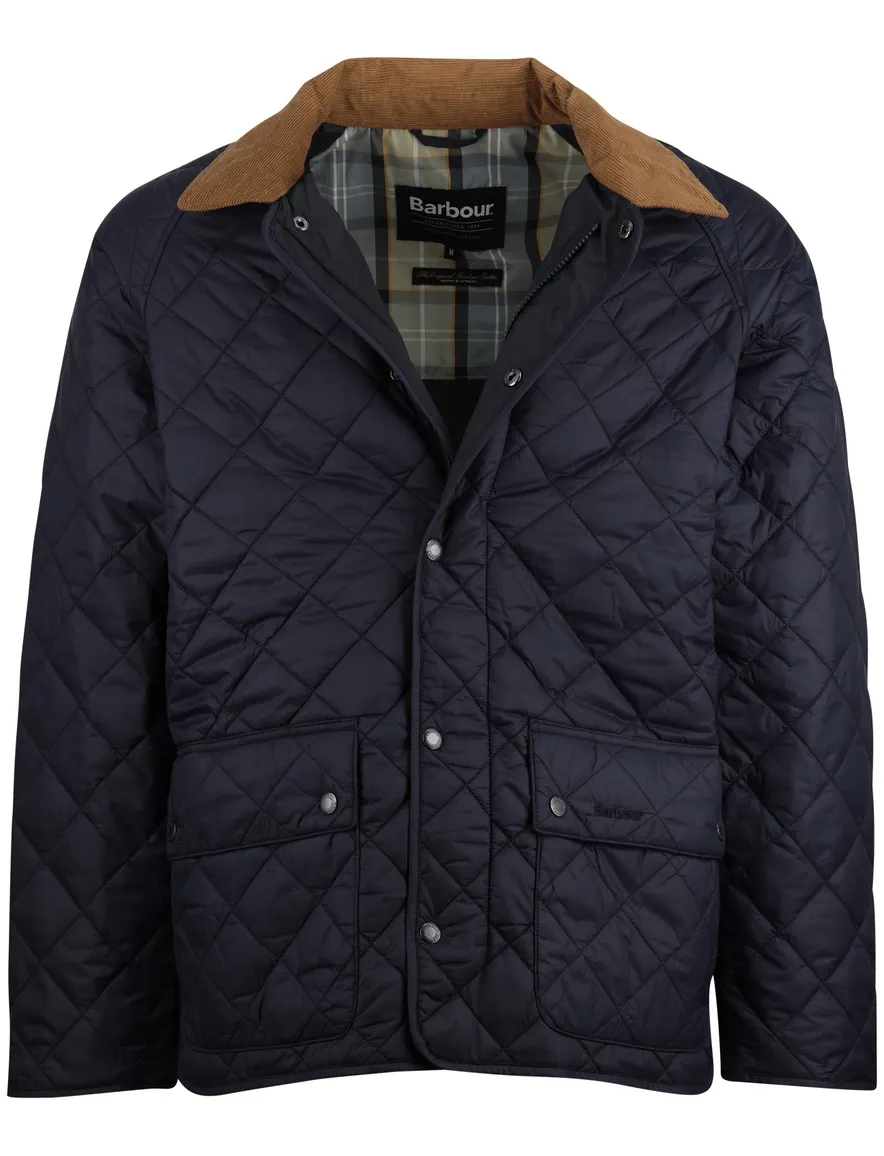 donkerblauwe tussenjas Barbour normale fit