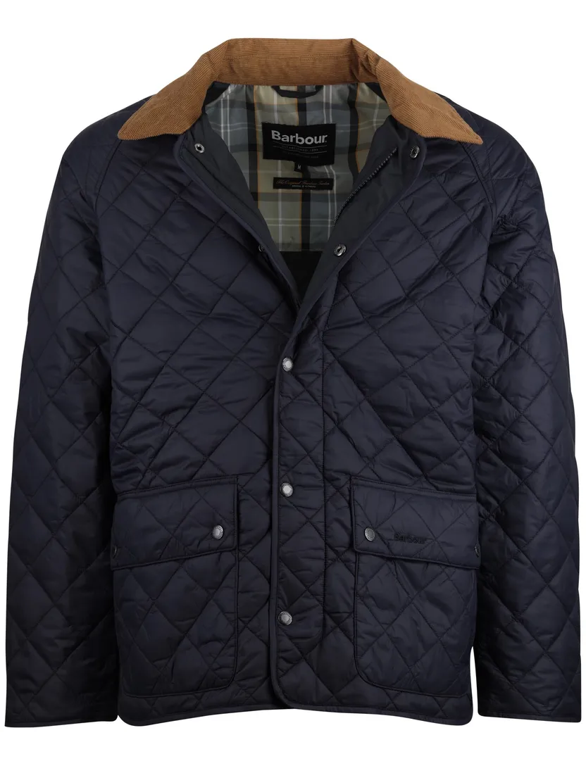 zomerjas Barbour donkerblauw rits en knoop normale fit