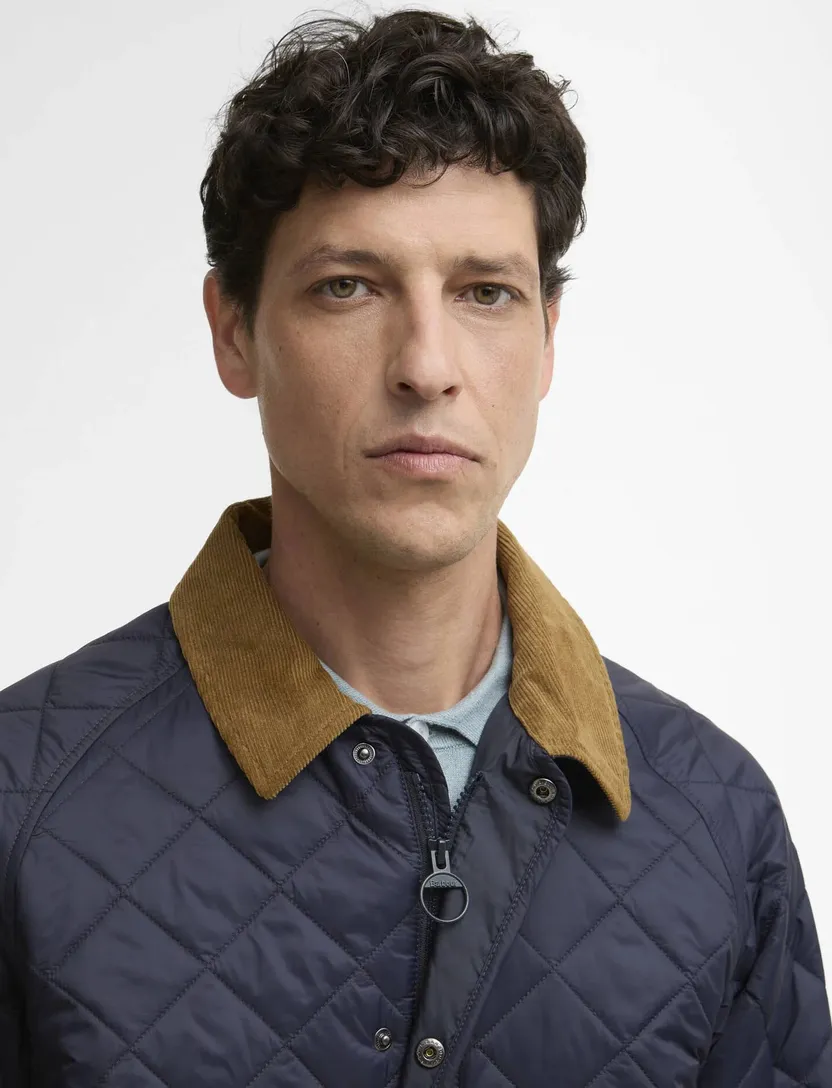 zomerjas Barbour donkerblauw rits en knoop normale fit