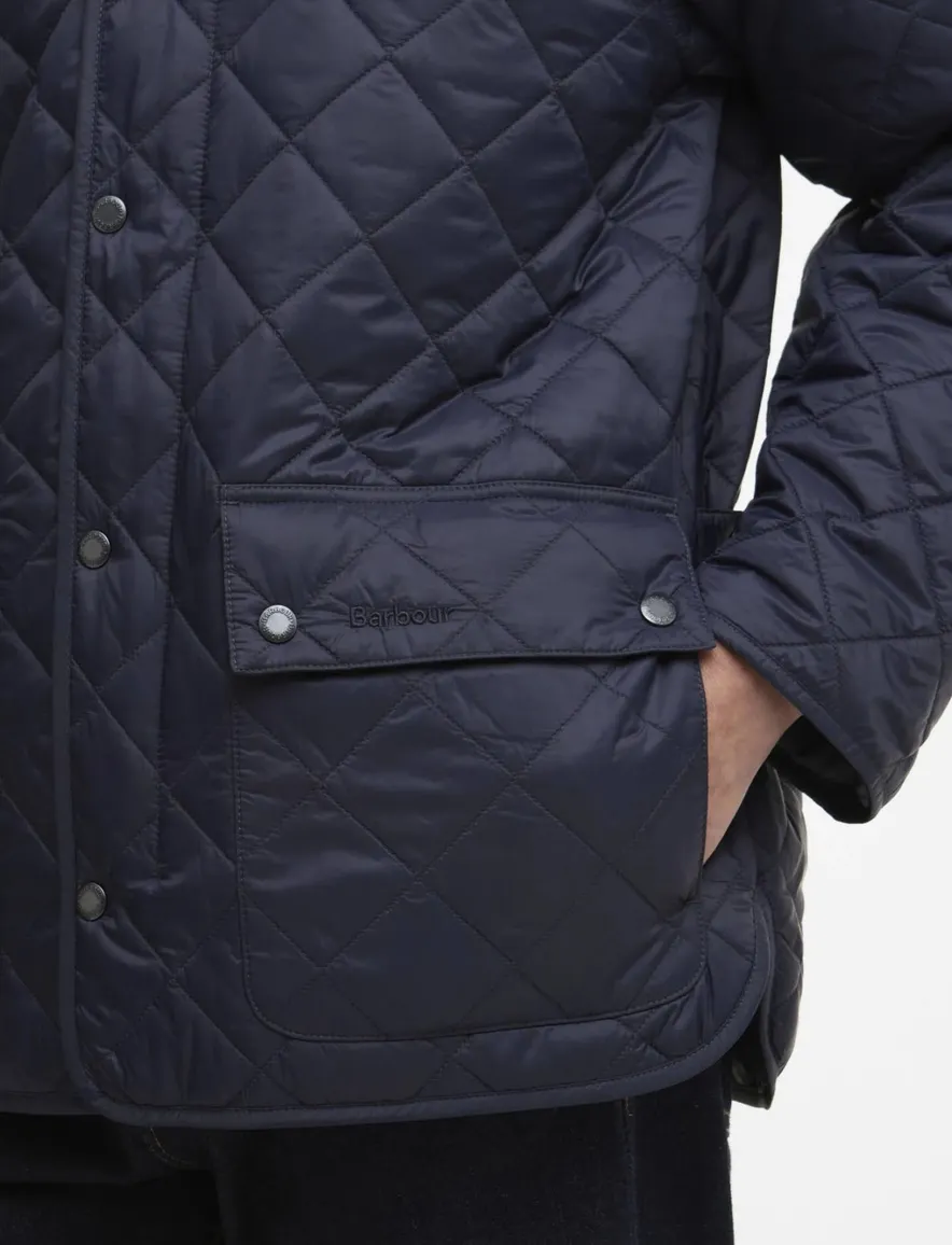 donkerblauwe tussenjas Barbour normale fit