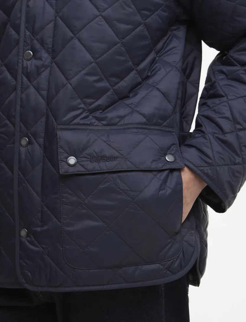 zomerjas Barbour donkerblauw rits en knoop normale fit