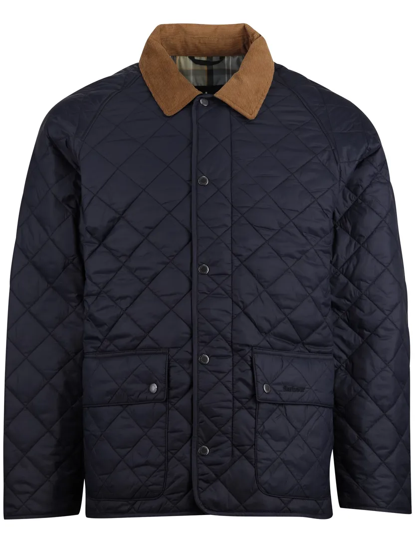 zomerjas Barbour donkerblauw rits en knoop normale fit