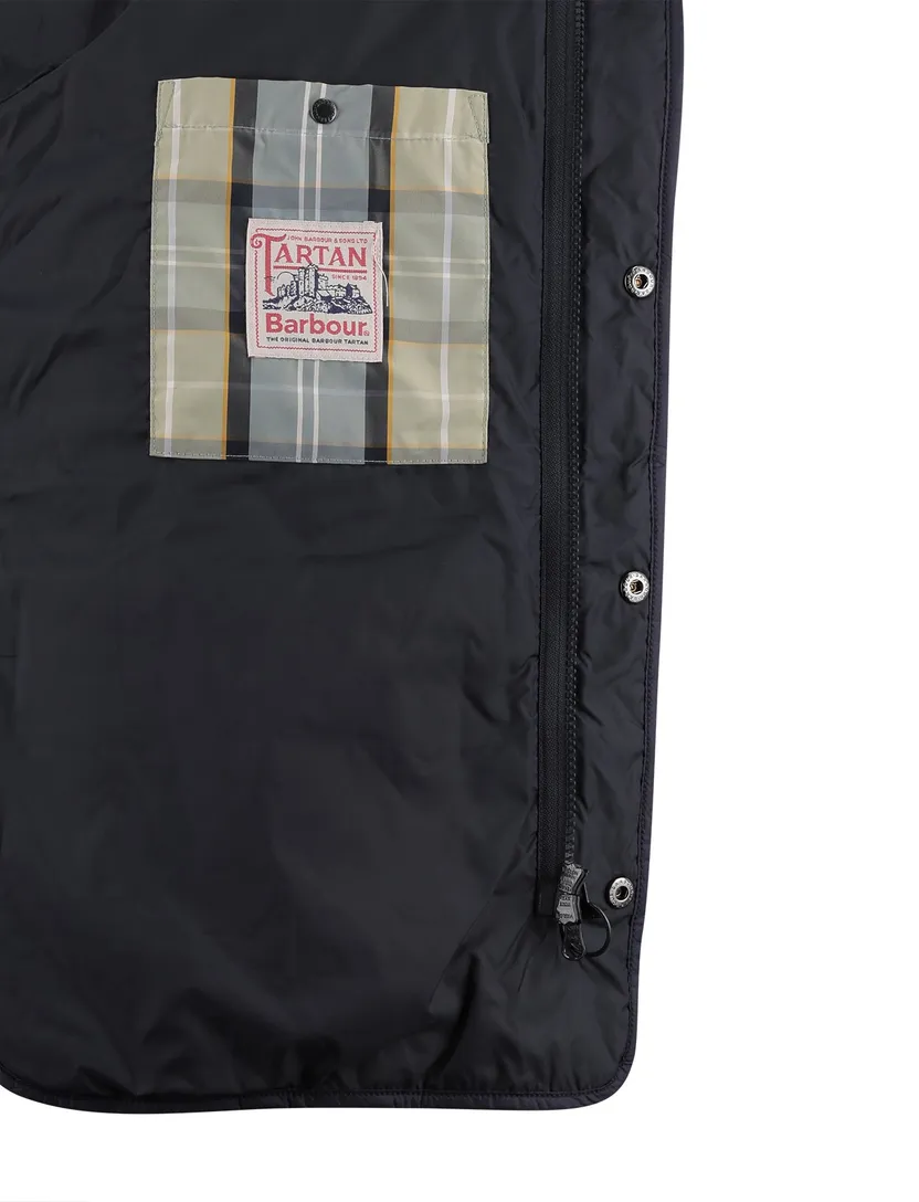 zomerjas Barbour donkerblauw rits en knoop normale fit