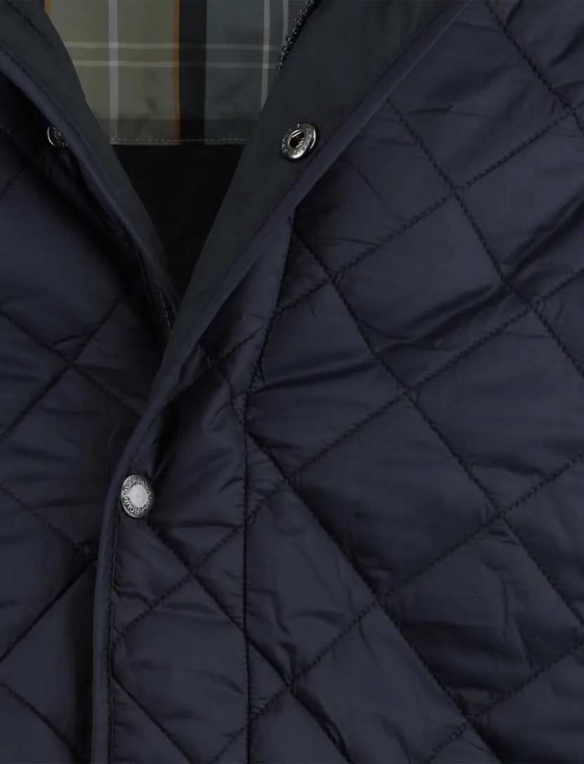 zomerjas Barbour donkerblauw rits en knoop normale fit