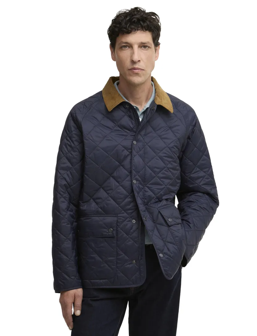 zomerjas Barbour donkerblauw rits en knoop normale fit