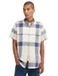 Barbour overhemd Tailored Fit beige blauw geruit borstzak