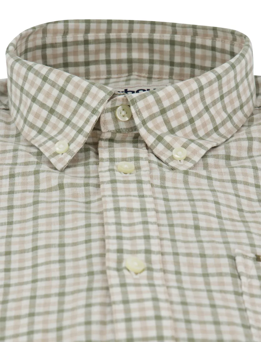 Overhemd Barbour Tailored Fit groen geruit borstzak