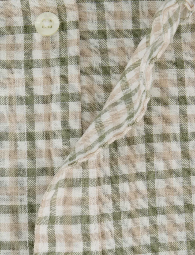 Overhemd Barbour Tailored Fit groen geruit borstzak