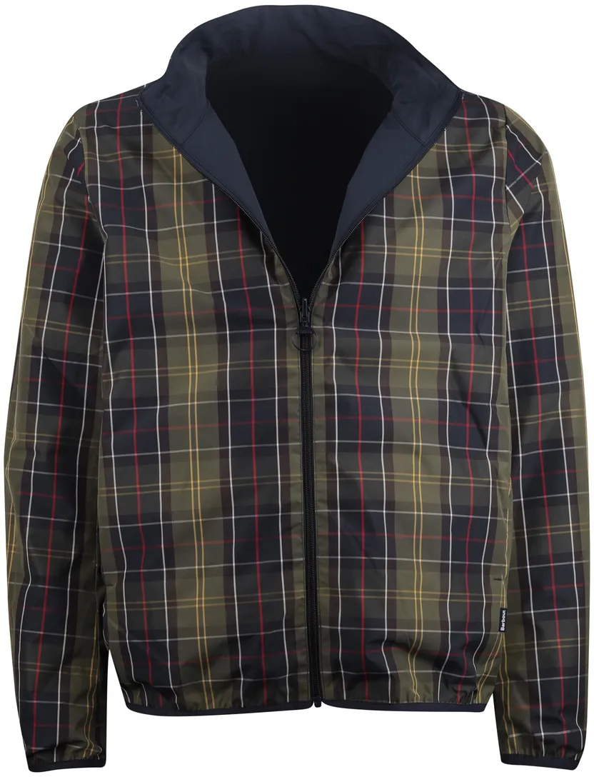 zomerjas Barbour donkerblauw reversible geruit waterafstotend
