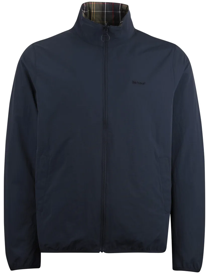 zomerjas Barbour donkerblauw reversible geruit waterafstotend