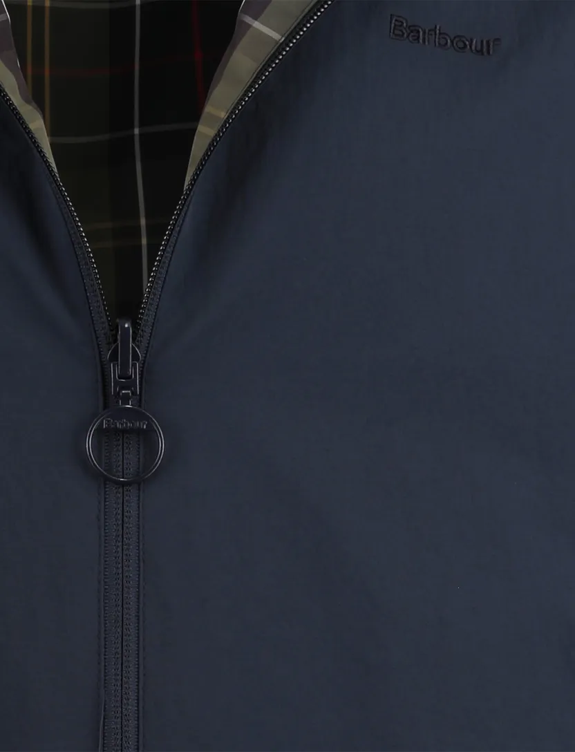 zomerjas Barbour donkerblauw reversible geruit waterafstotend