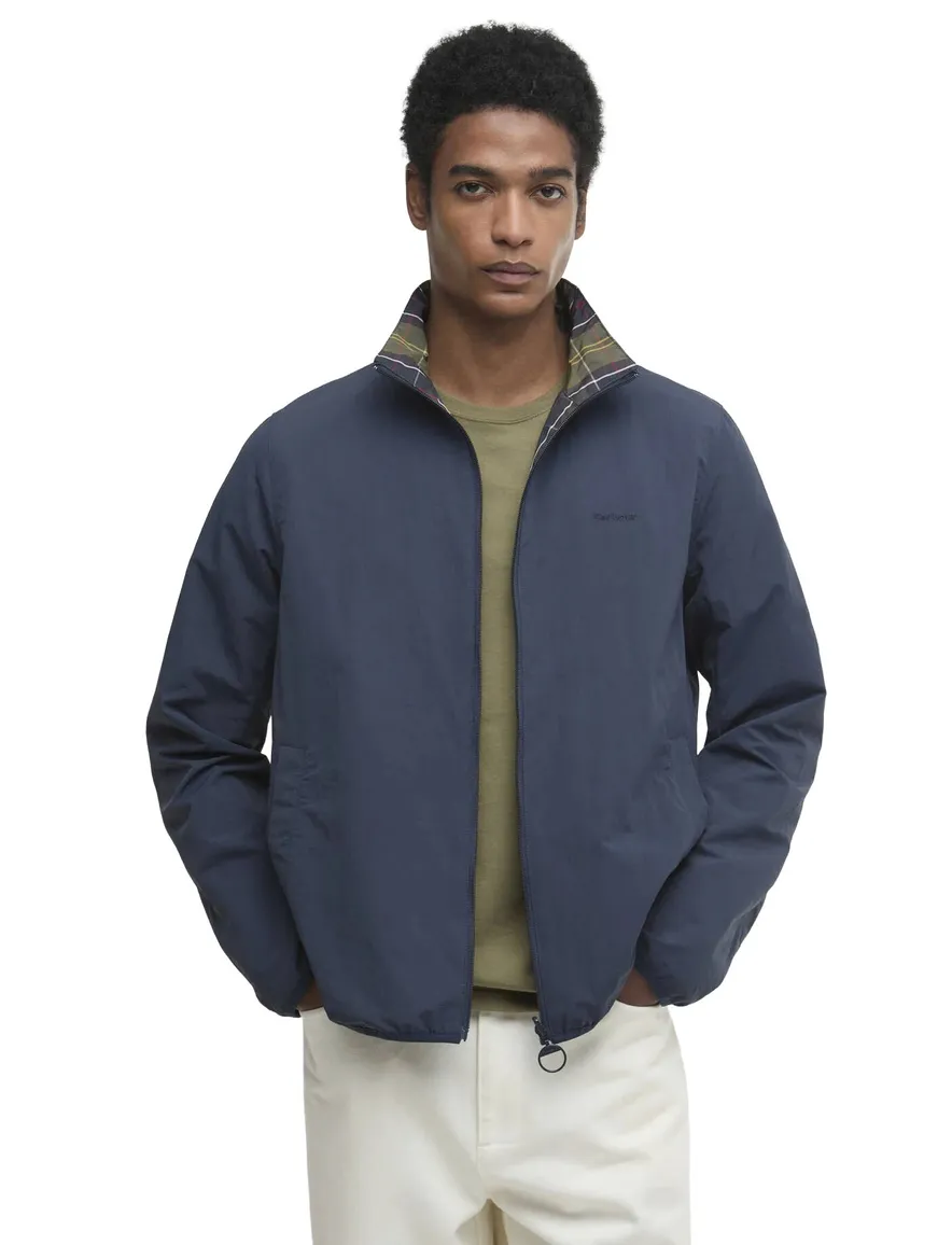 donkerblauwe zomerjas Barbour reversible normale fit