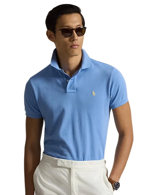 Blauw poloshirt slim fit Polo Ralph Lauren korte mouw