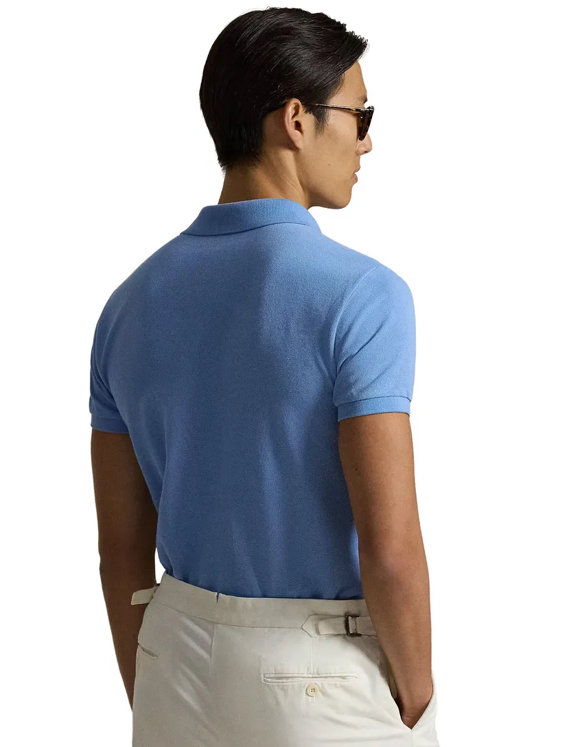 Blauw poloshirt slim fit Polo Ralph Lauren korte mouw