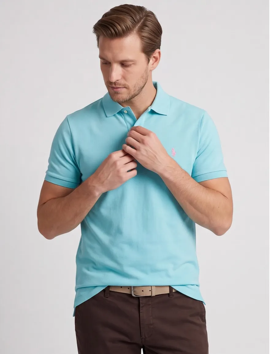 Polo Ralph Lauren poloshirt Turquoise 2 knopen