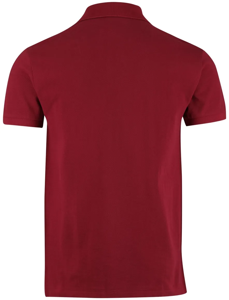 Polo Ralph Lauren Slim fit Polo Rood effen groen logo
