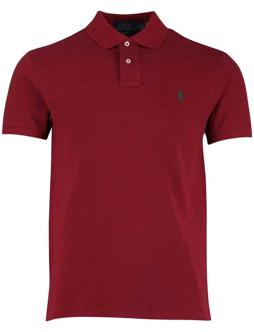 Rode Polo Polo Ralph Lauren Slim fit groen logo