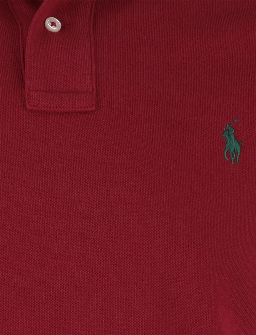 Rode Polo Polo Ralph Lauren Slim fit groen logo