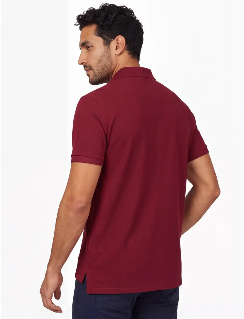 Rode Polo Polo Ralph Lauren Slim fit groen logo