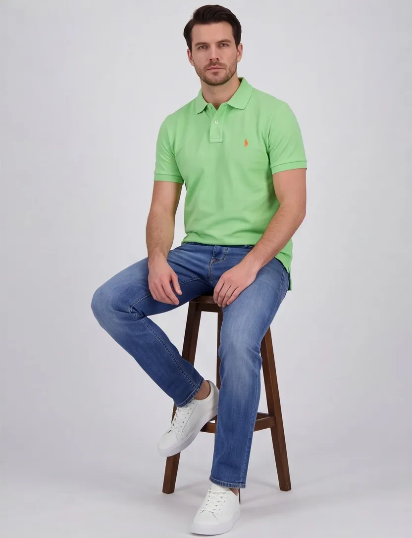 Poloshirt lichtgroen Polo Ralph Lauren classics slim fit