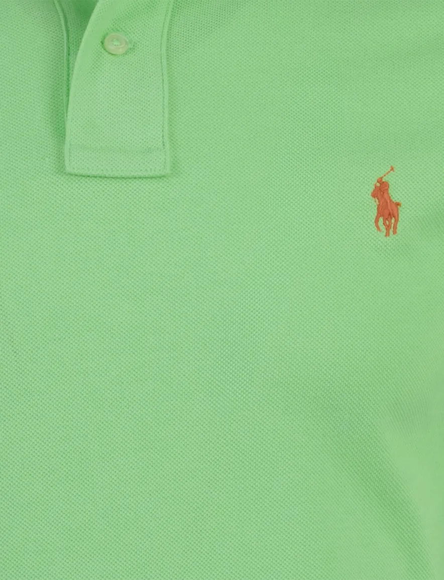 Polo Ralph Lauren lichtgroen poloshirt slim fit 2 knopen