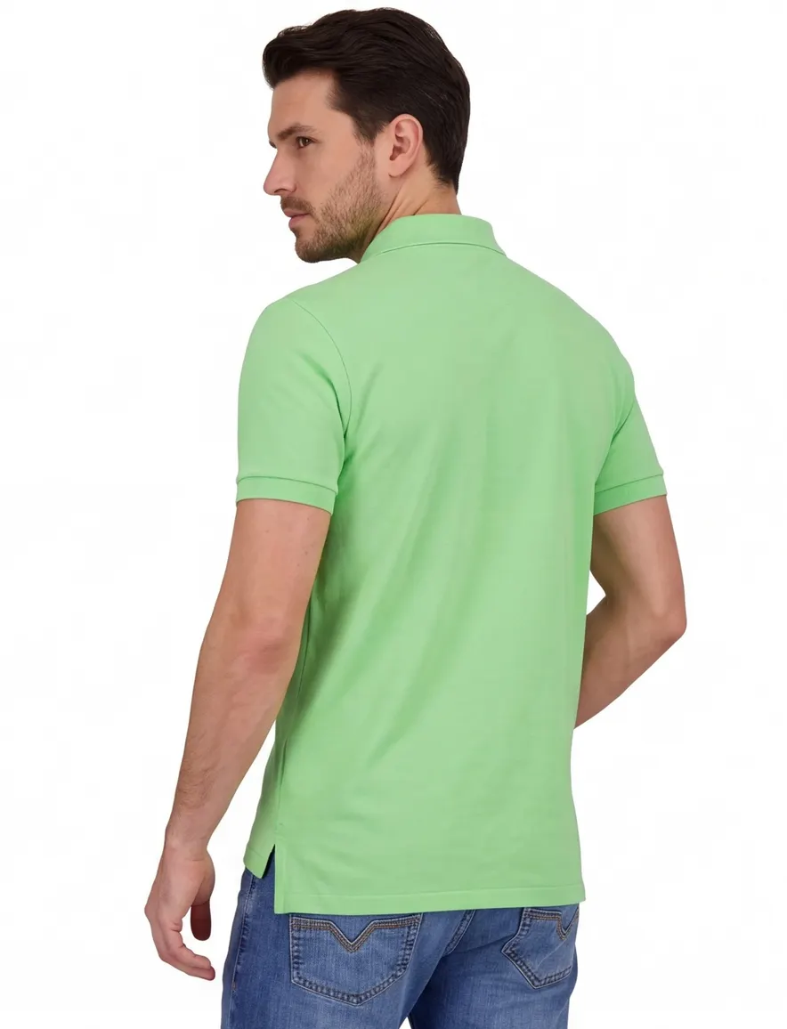 Polo Ralph Lauren lichtgroen poloshirt slim fit 2 knopen