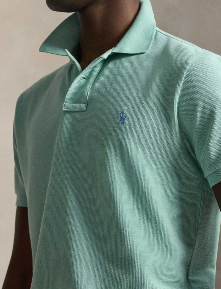 groen poloshirt Ralph Lauren slim fit 2 knoops