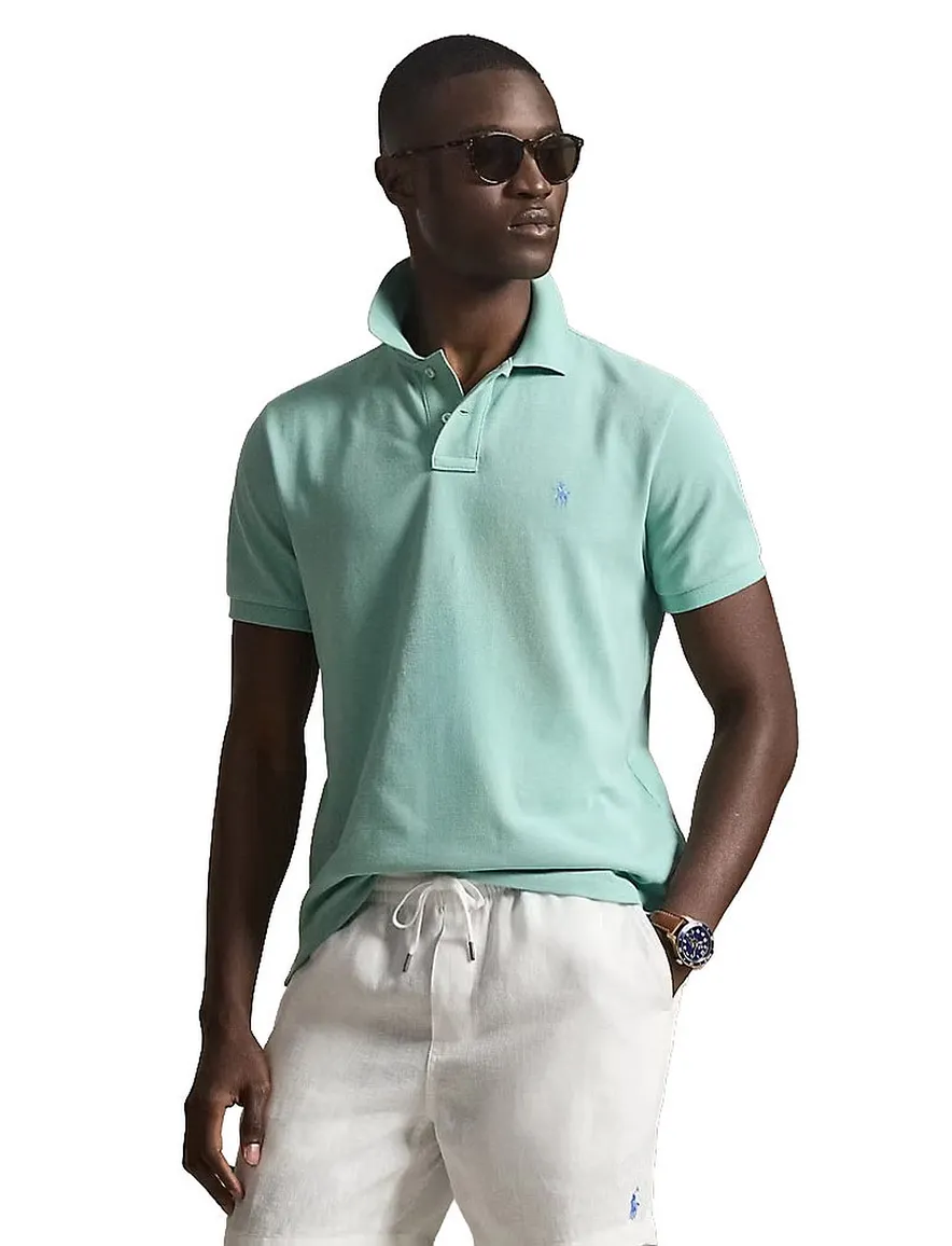 groen poloshirt Ralph Lauren slim fit 2 knoops