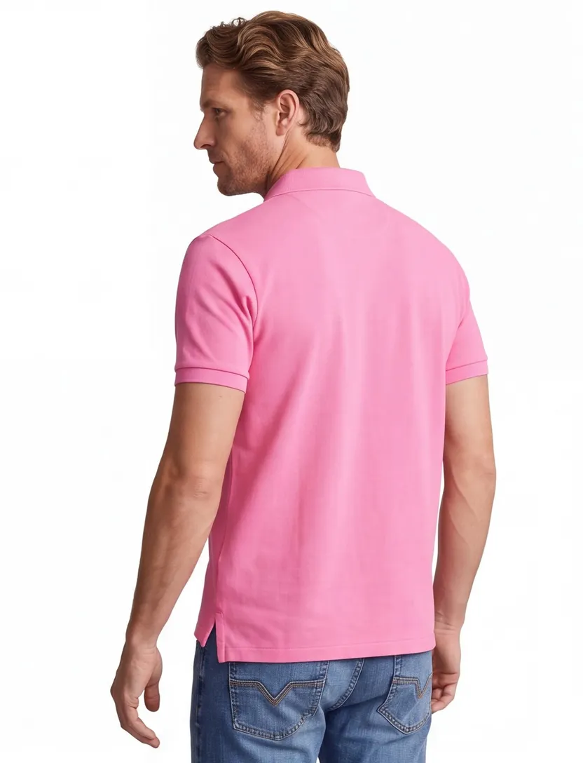 Roze Polo Slim Fit Polo Ralph Lauren eenkleurig blauw logo