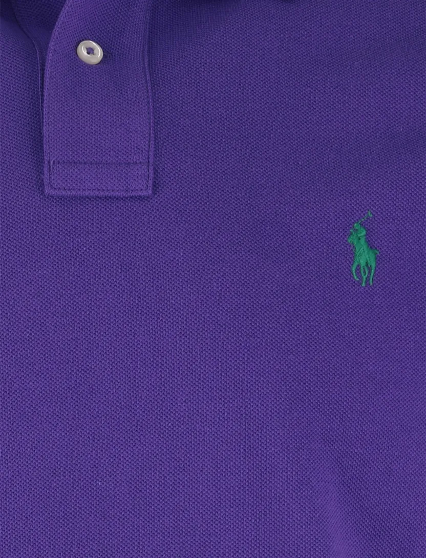Paarse Polo Slim Fit Polo Ralph Lauren eenkleurig groen logo