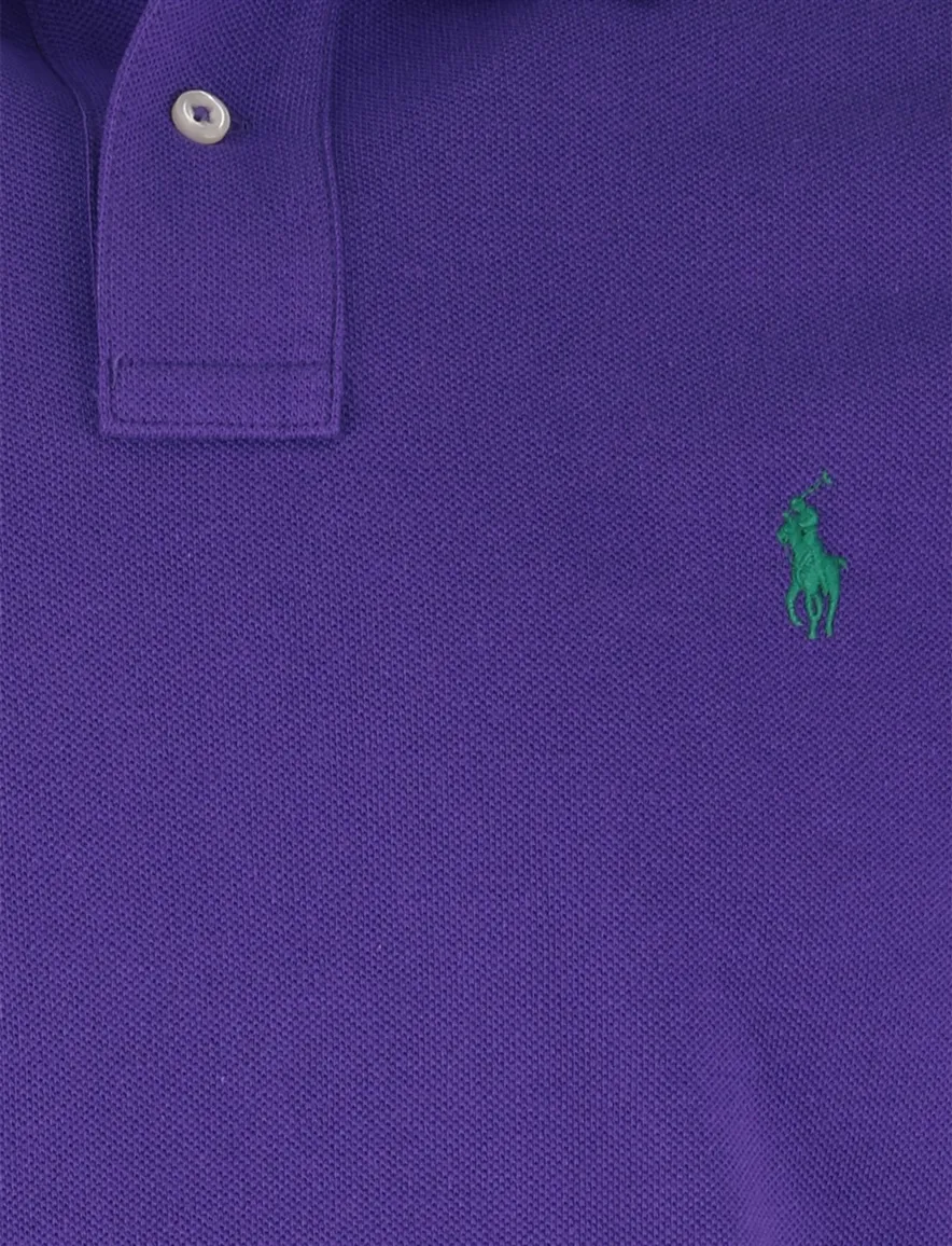 Polo Ralph Lauren Slim fit Polo Paars effen groen logo