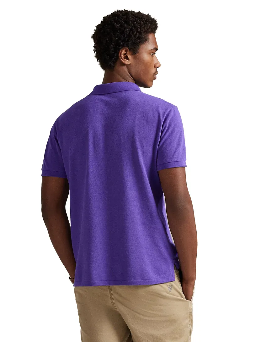 Paarse Polo Slim Fit Polo Ralph Lauren eenkleurig groen logo