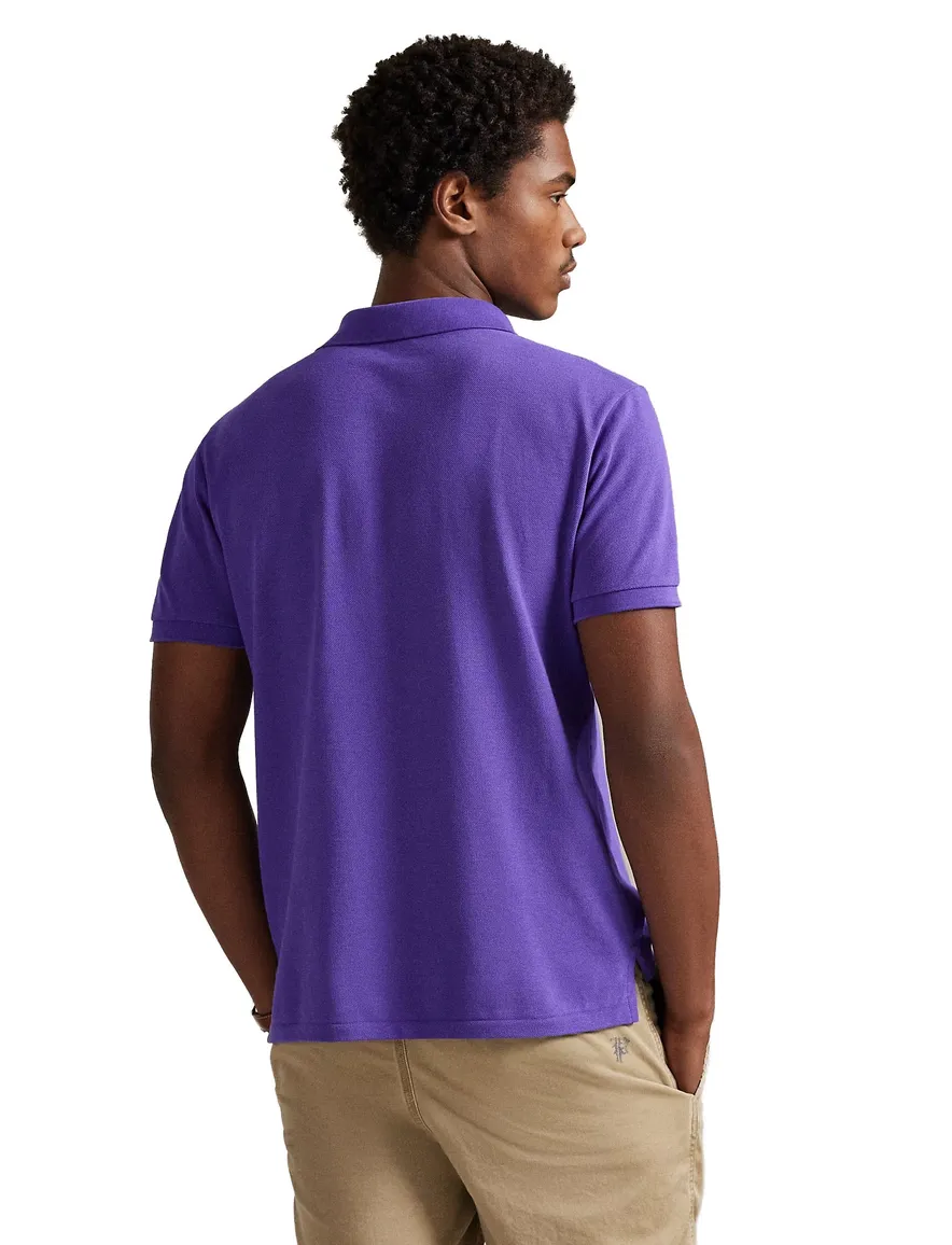 Polo Ralph Lauren Slim fit Polo Paars effen groen logo