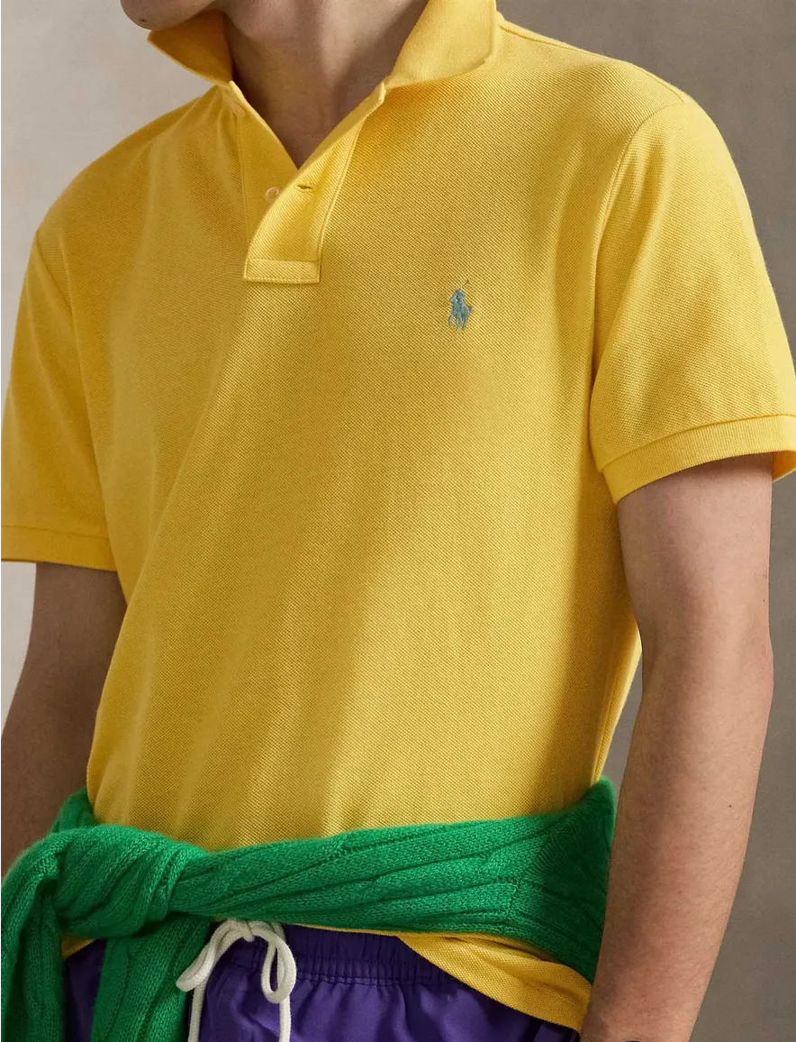 geel poloshirt Ralph Lauren slim fit 100% katoen
