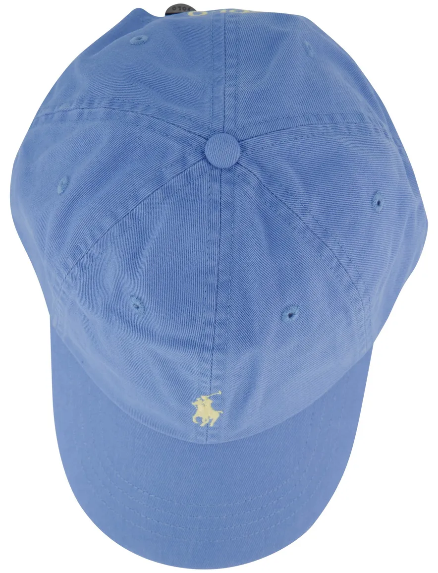cap lichtblauw 100% katoen Polo Ralph Lauren met geel logo
