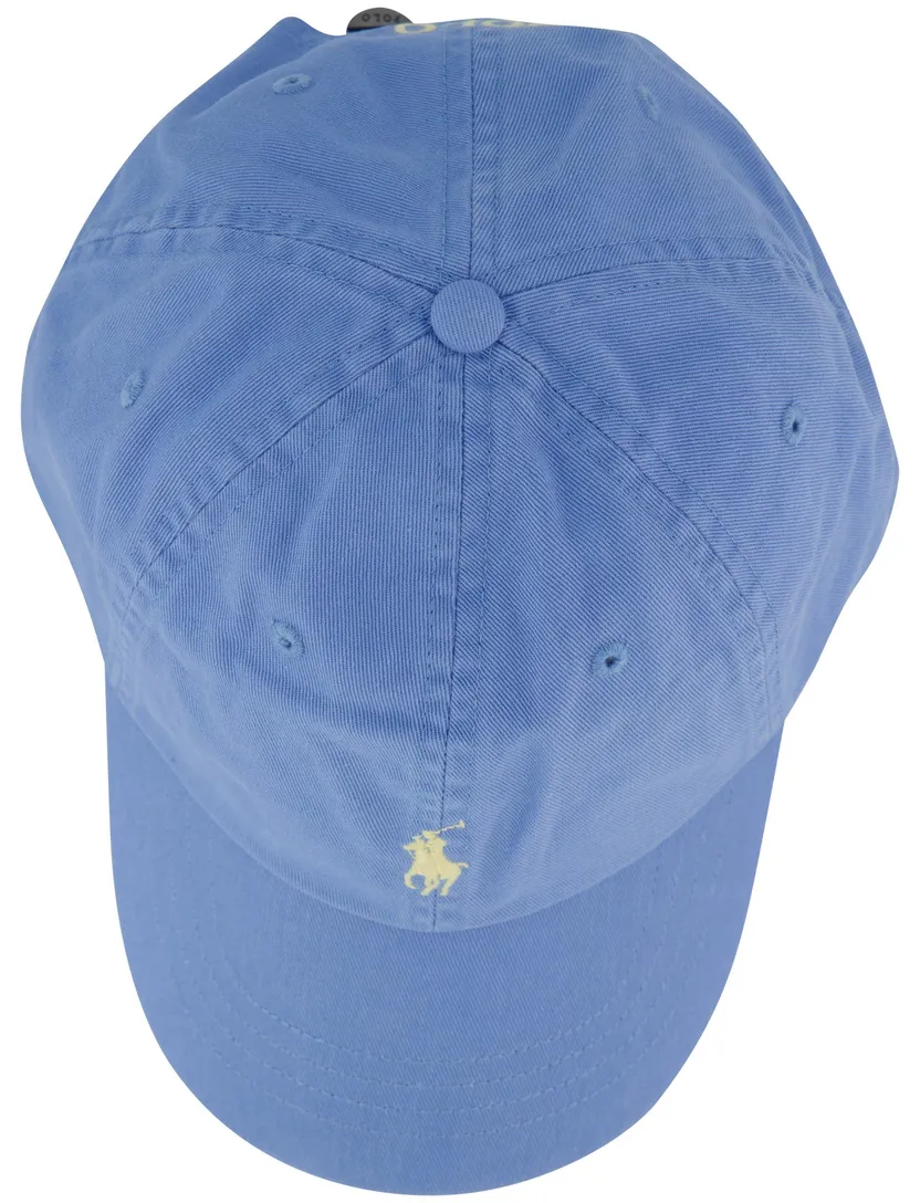lichtblauwe cap met geel logo Polo Ralph Lauren effen