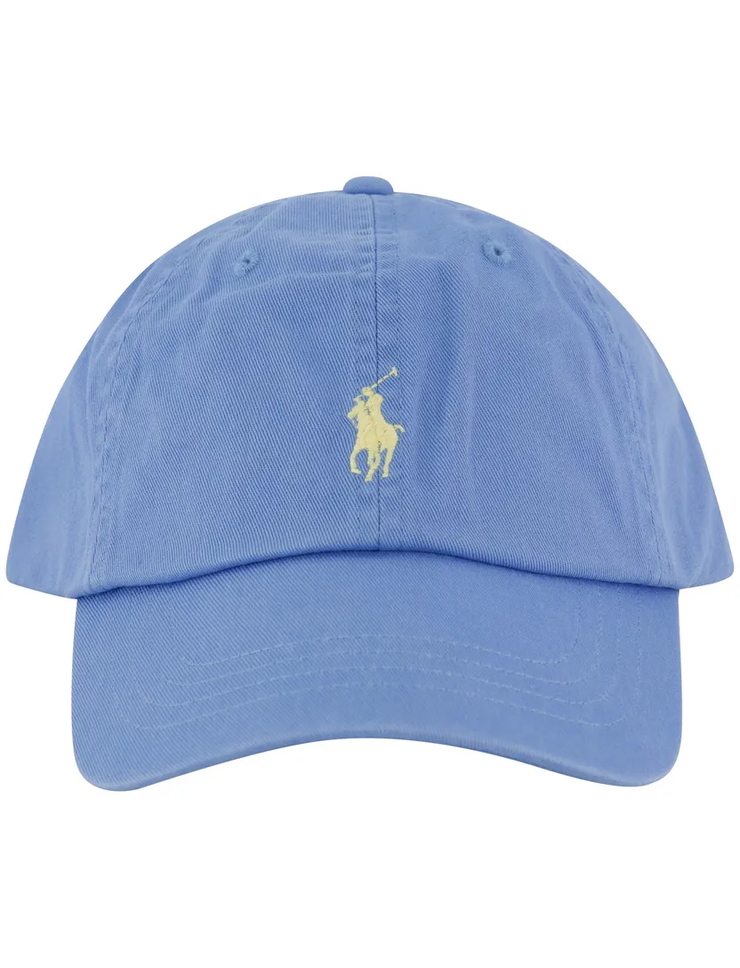 lichtblauwe cap met geel logo Polo Ralph Lauren effen