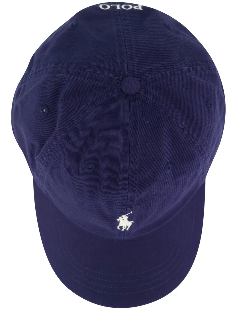 navy cap met wit logo Polo Ralph Lauren effen