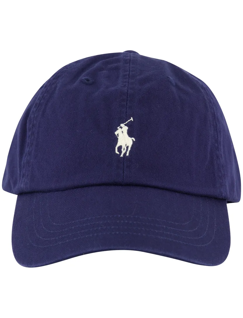 navy cap met wit logo Polo Ralph Lauren effen