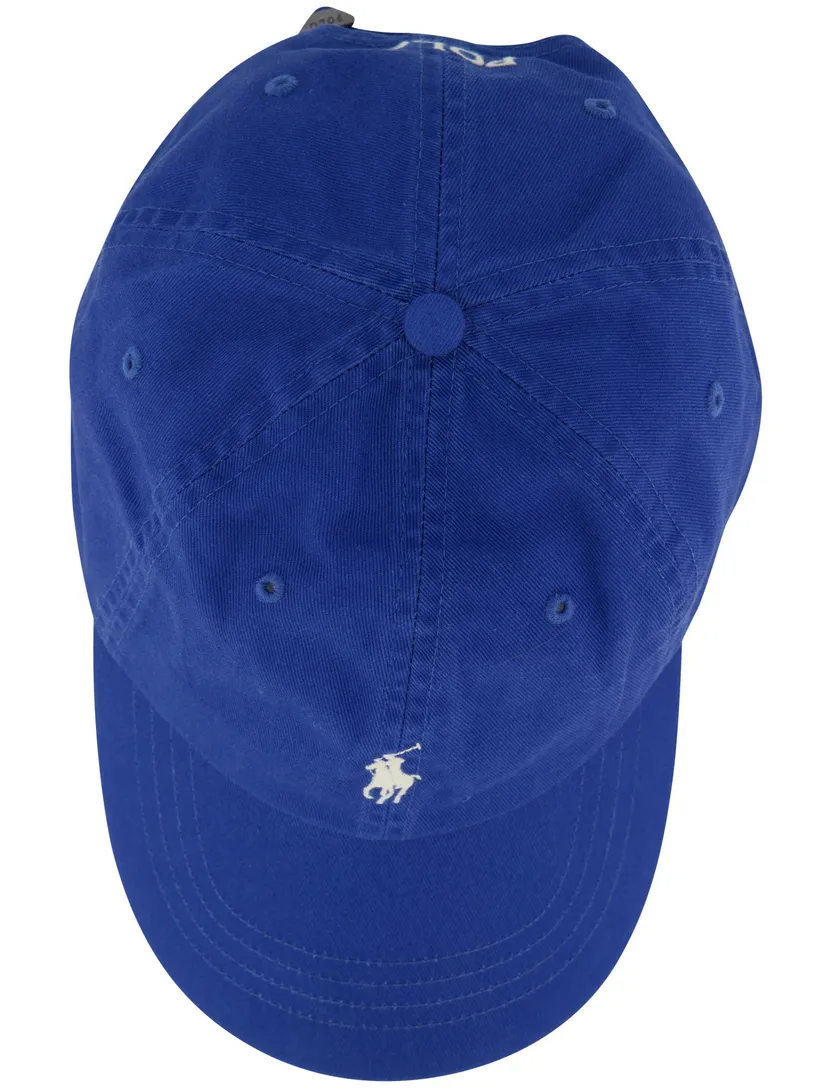 kobaltblauw cap met wit logo Polo Ralph Lauren effen