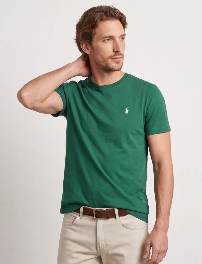 Polo Ralph Lauren groen t-shirt Custom Slim Fit
