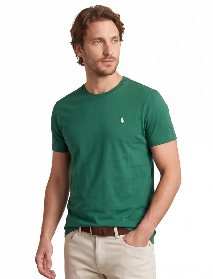 Polo Ralph Lauren groen t-shirt Custom Slim Fit