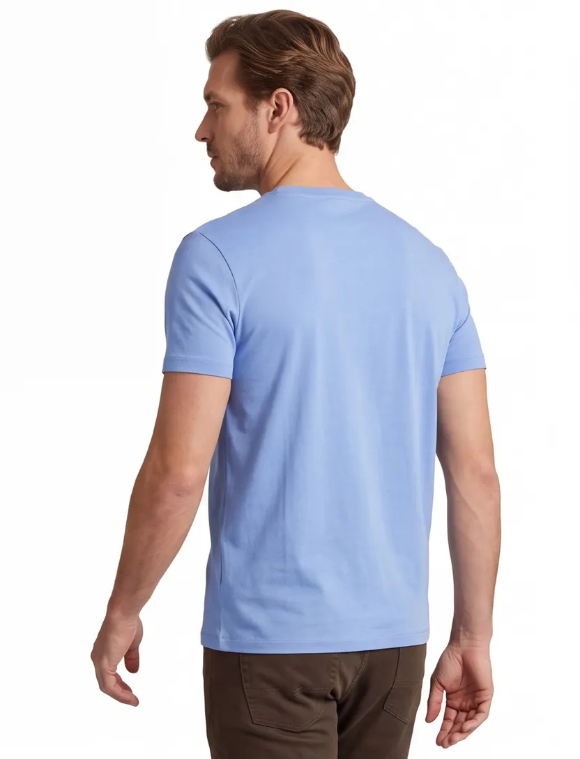 Blauw Polo Ralph Lauren Custom Slim Fit t-shirt