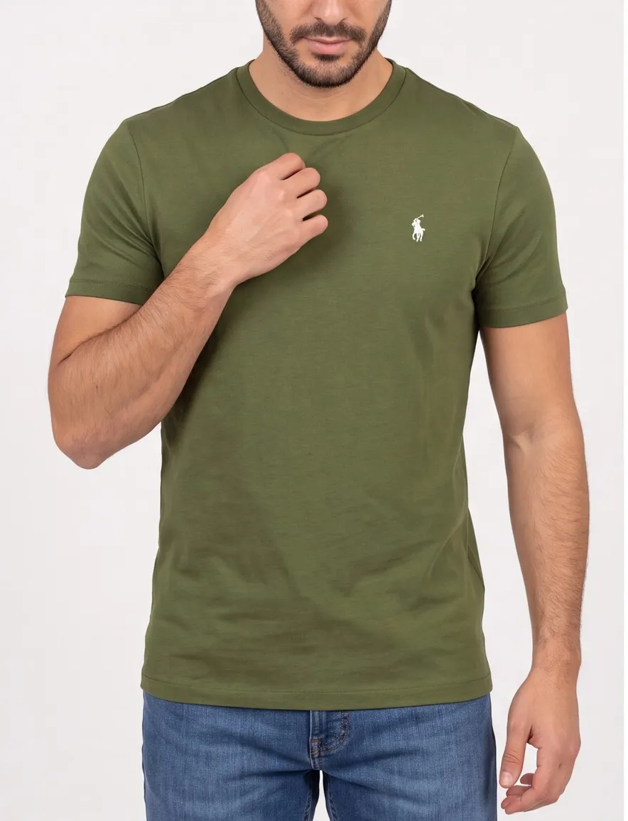 T-shirt groen Custom Slim Fit Polo Ralph Lauren