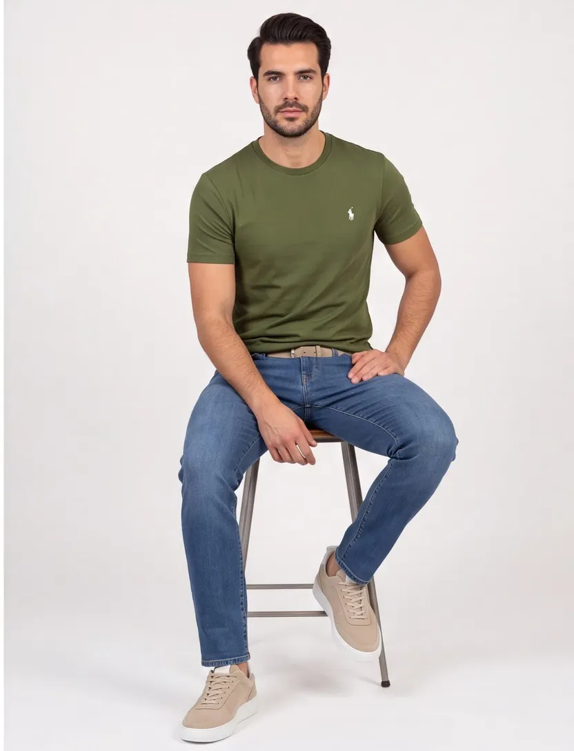 Groen Polo Ralph Lauren Custom Slim Fit t-shirt