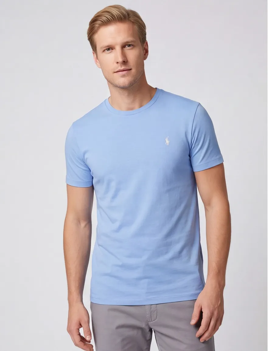 T-shirt Polo RaLph Lauren blauw Custom Slim Fit