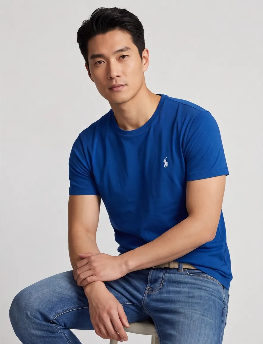 Polo Ralph Lauren T-shirt ronde hals kobaltblauw