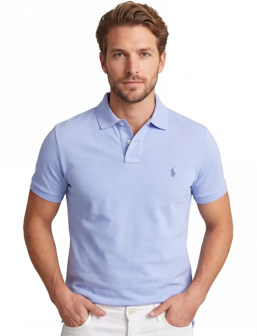 Lichtblauw poloshirt Ralph Lauren normale fit
