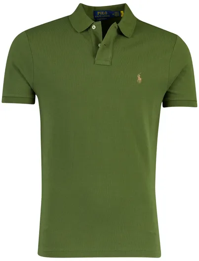 Polo Ralph Lauren Groene poloshirt Ralph Lauren normale fit effen 100% katoen