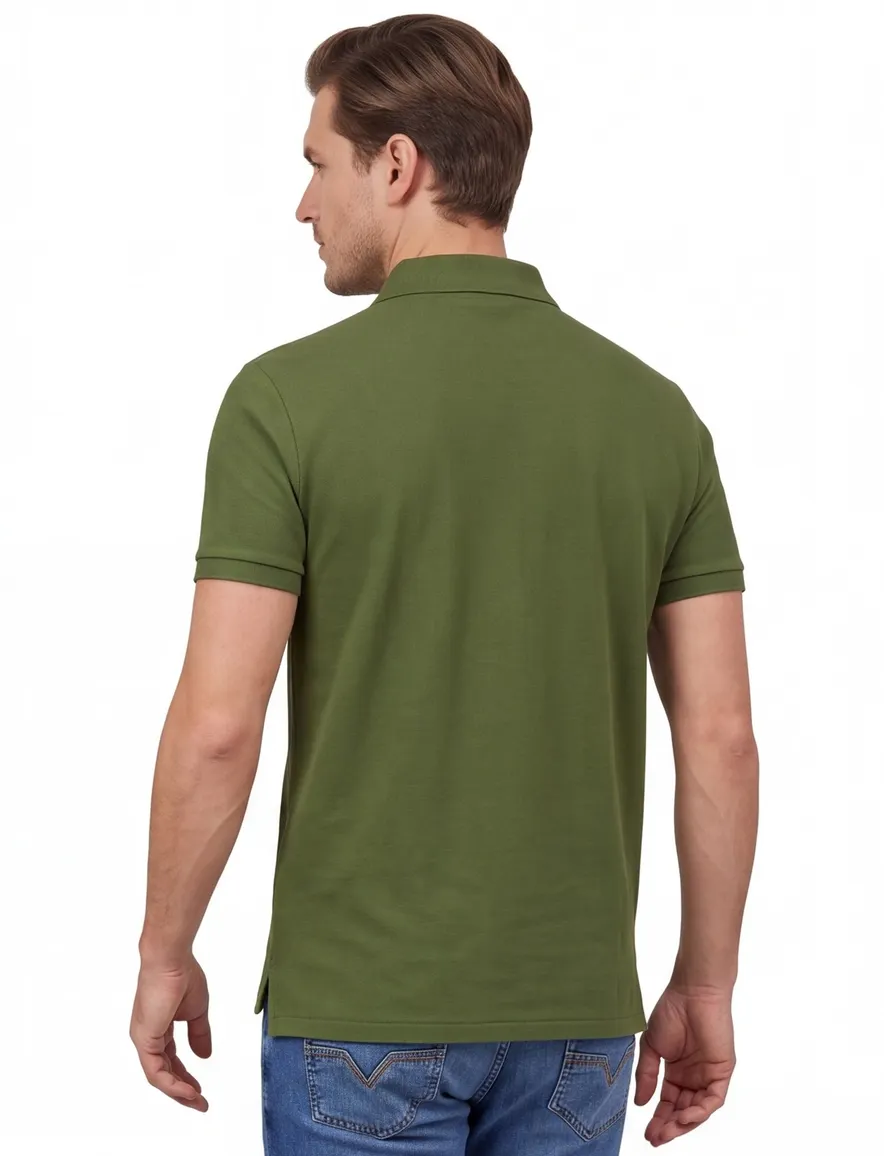 Groene poloshirt Ralph Lauren normale fit effen 100% katoen